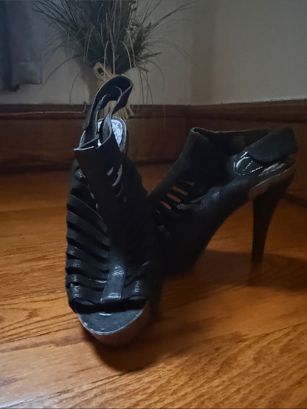 Vince Camuto Black Cutout Slingback High Heels